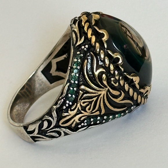 925 Silver Nautical Pirate Sailor Anchor Ring Unisex - Picture 4 of 7